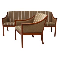 Danish Lounge Chair and 3-Seater Sofa by Ole Wanscher for PJ Møbler, 1960s.