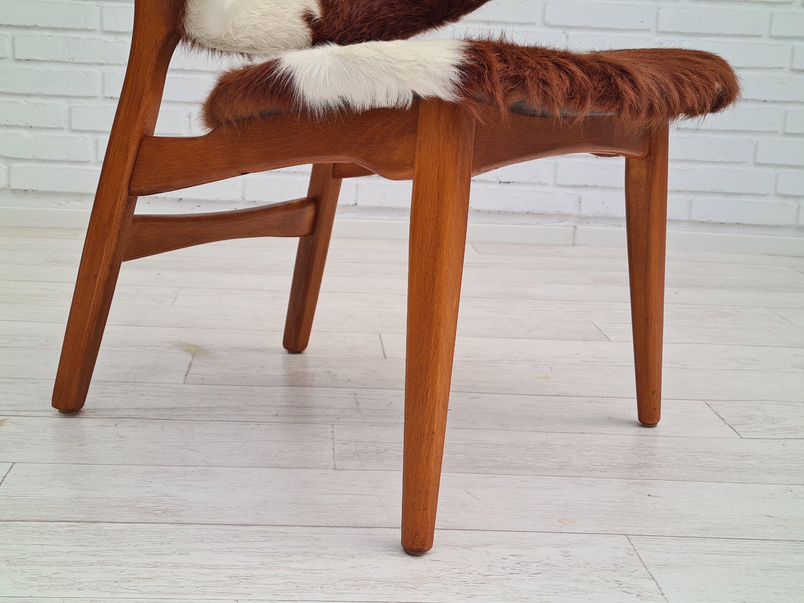 Danish Lounge Chair by Ib Kofod Larsen, 70s, Renovated, Cowhide 10