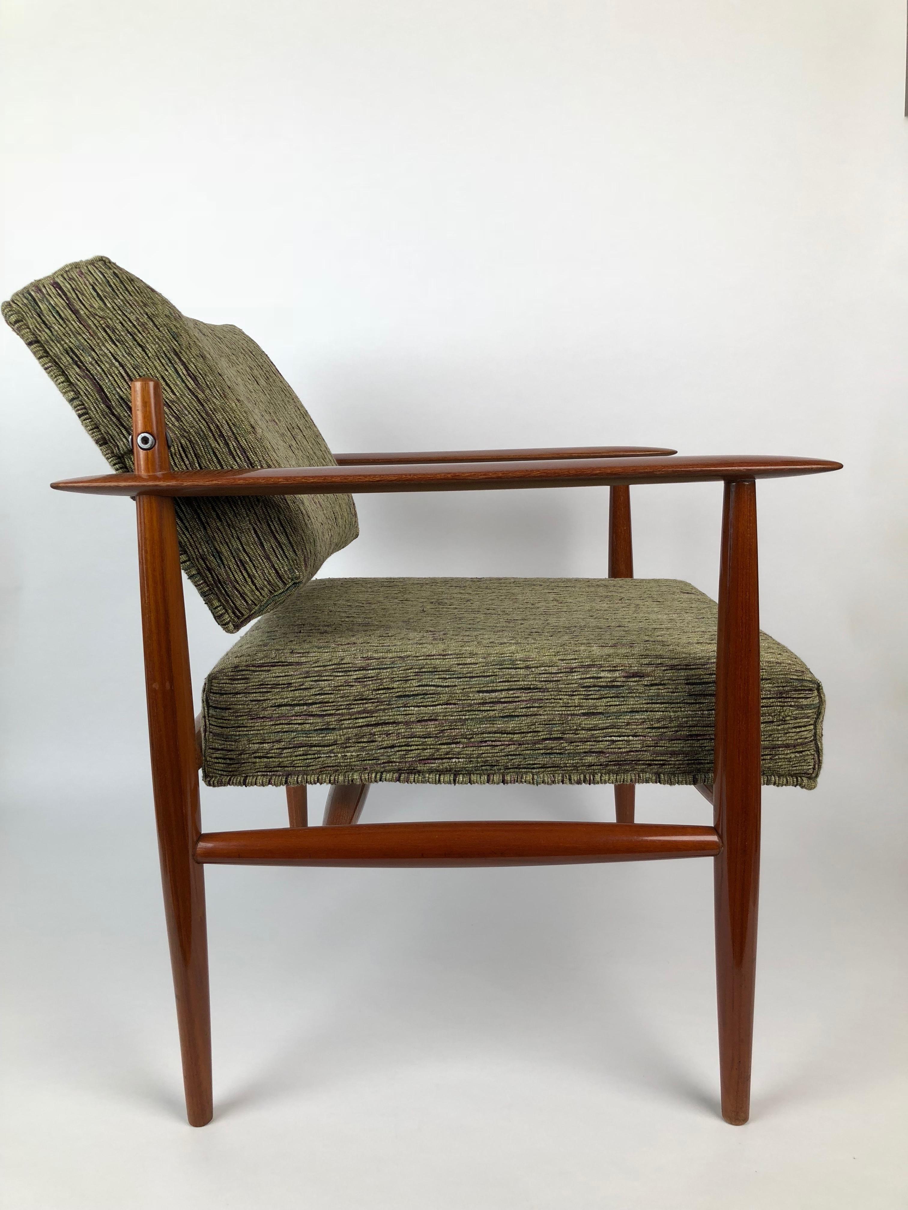 Danish Lounge Chair from 1960s Recovered in Rubelli Fabric For Sale 4