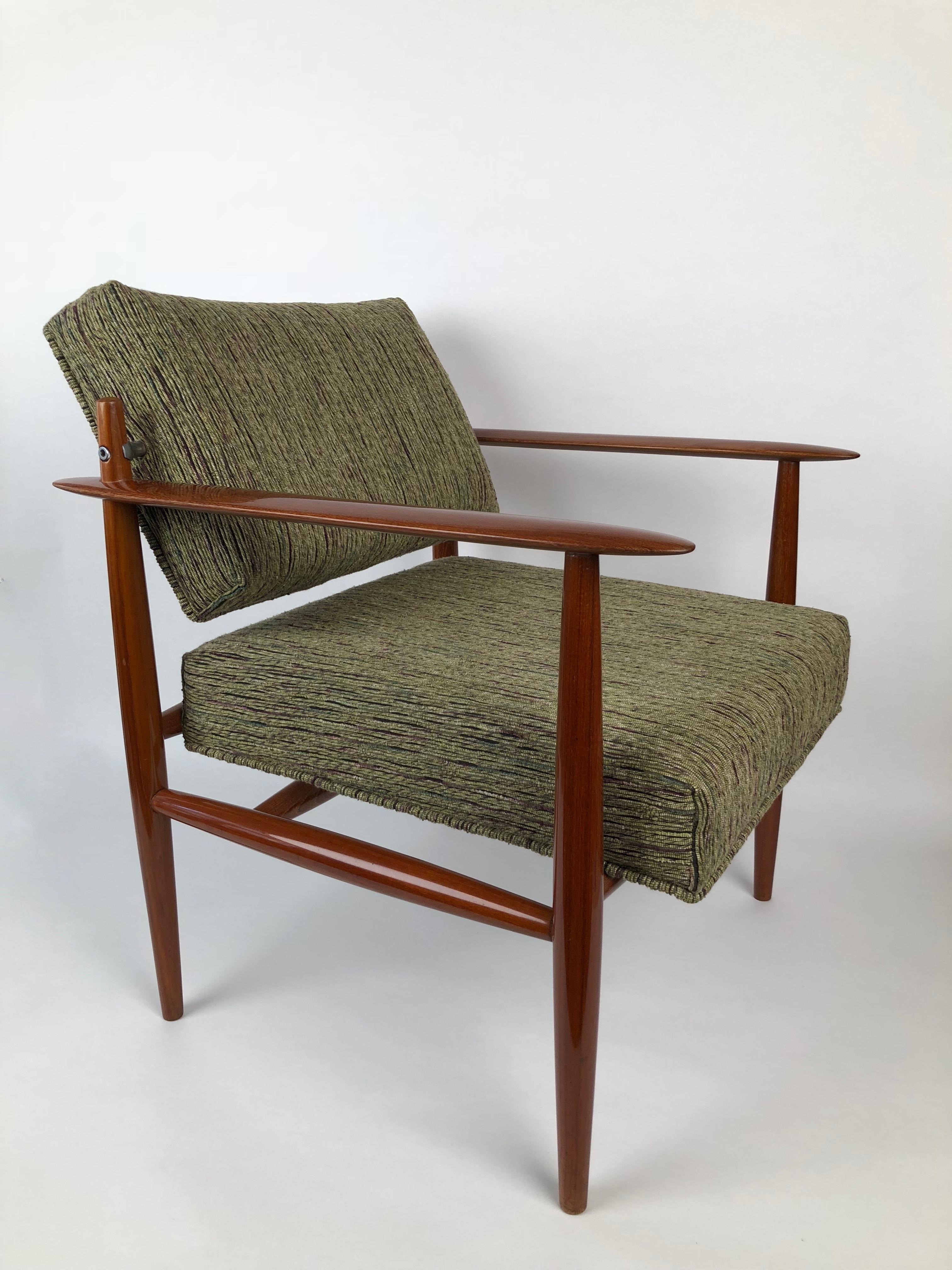 Danish Lounge Chair from 1960s Recovered in Rubelli Fabric For Sale 4