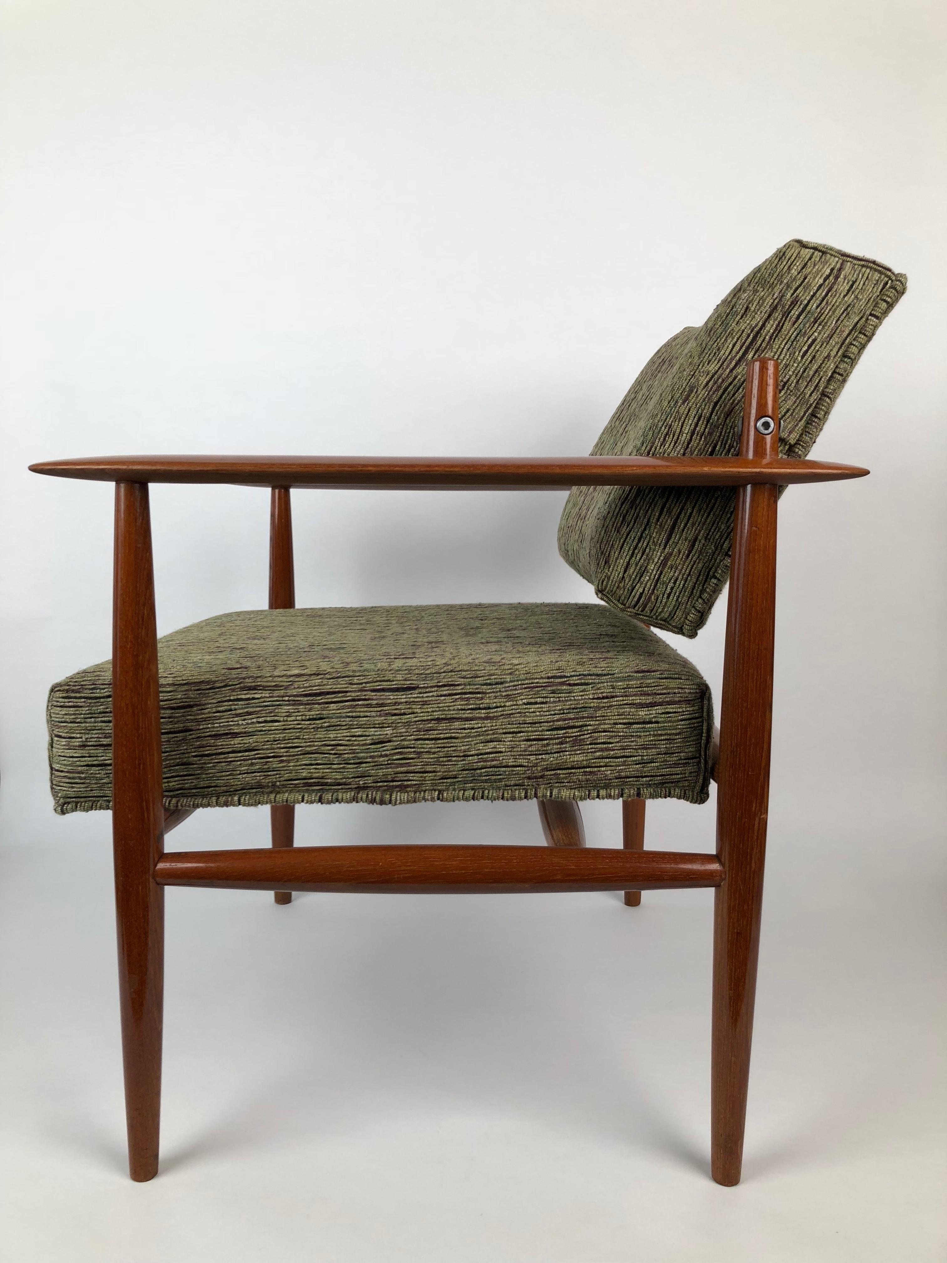Danish Lounge Chair from 1960s Recovered in Rubelli Fabric For Sale 1