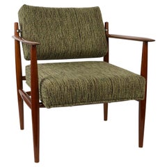 Danish Lounge Chair from 1960s Recovered in Rubelli Fabric