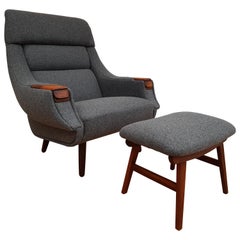 Danish Lounge Chair, Henry Walter Klein for Bramin, 1960s, completely Restored