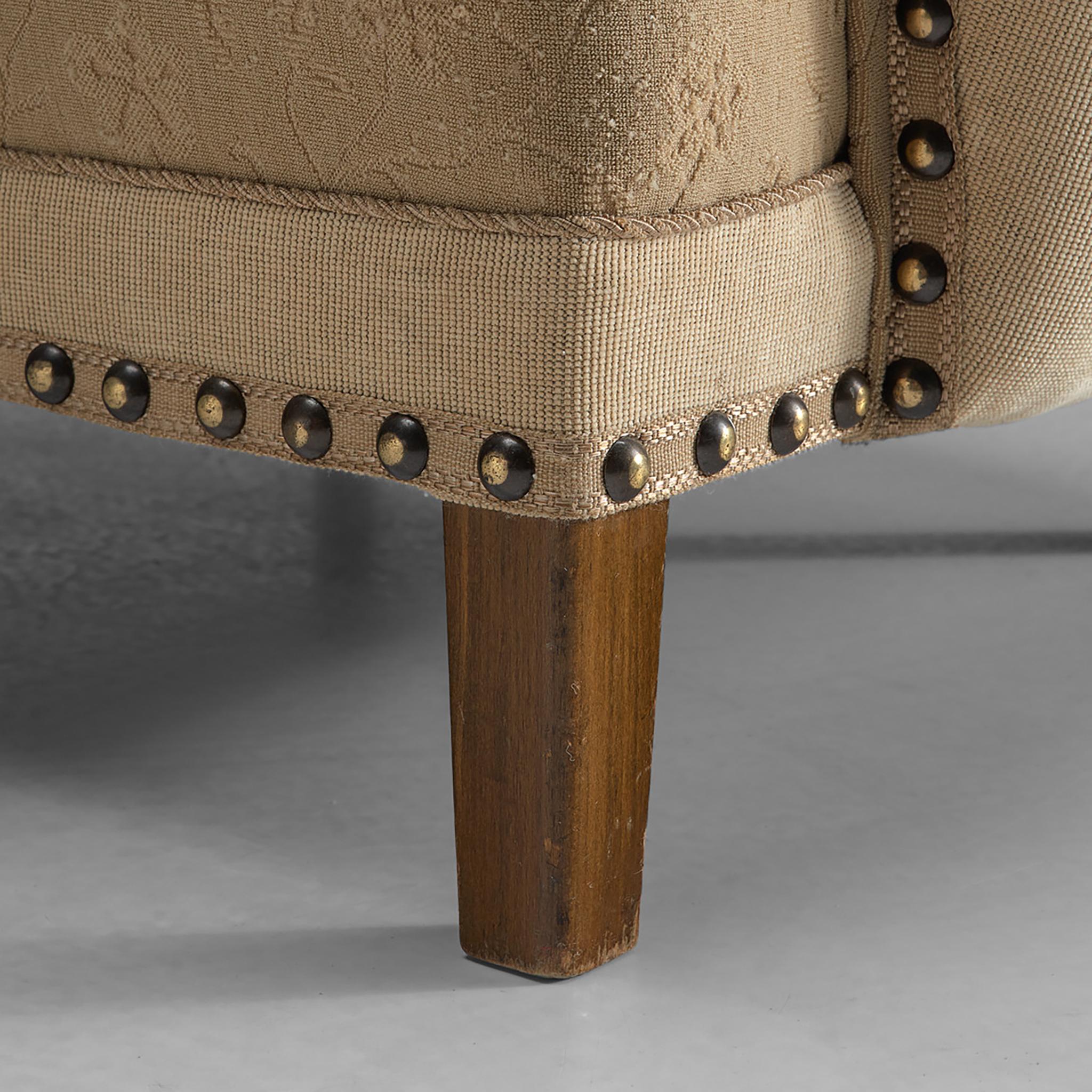 Tissu Fauteuil de salon danois en tissu beige