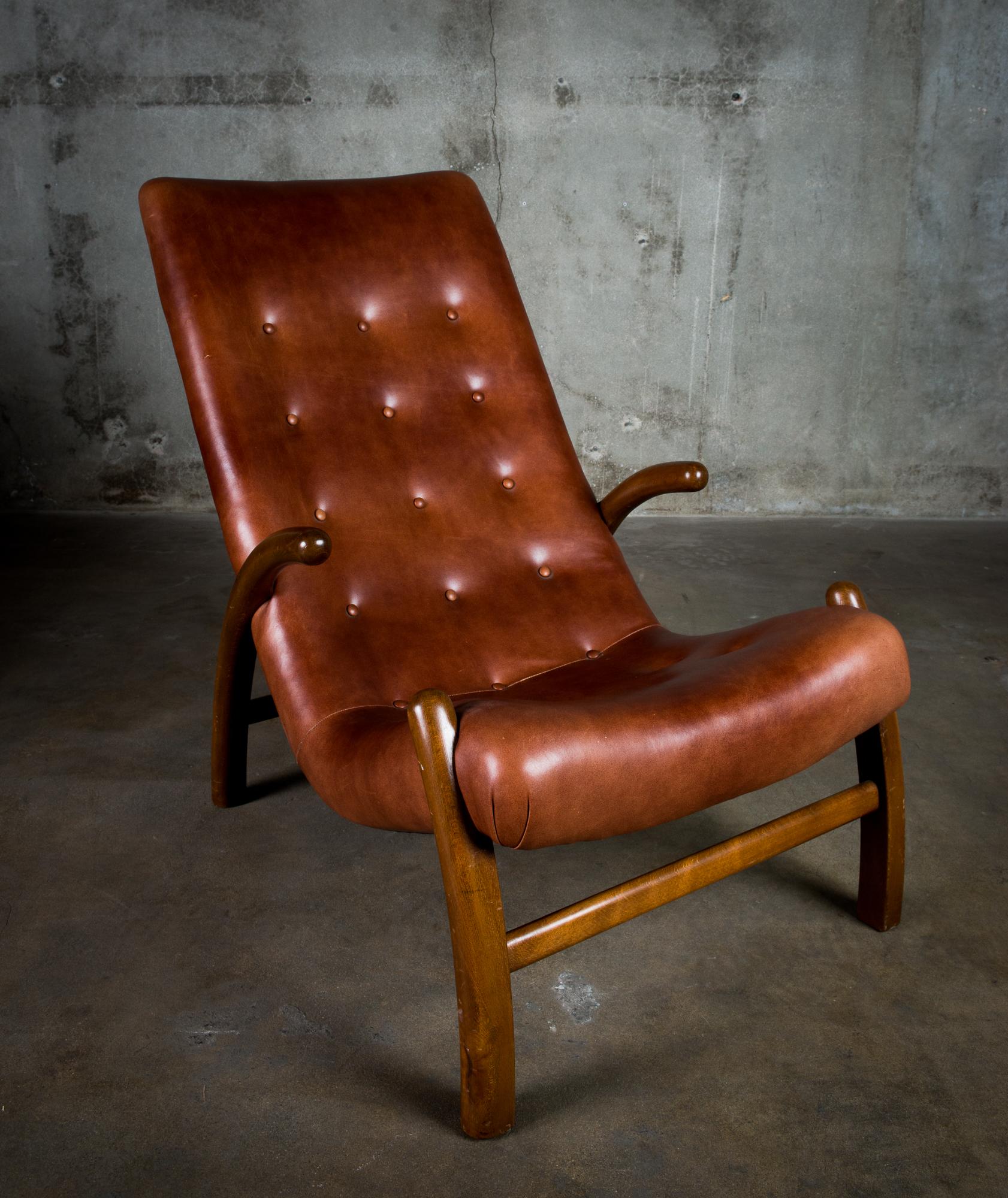 Danish Lounge Chair in Leather 3