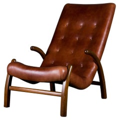 Danish Lounge Chair in Leather