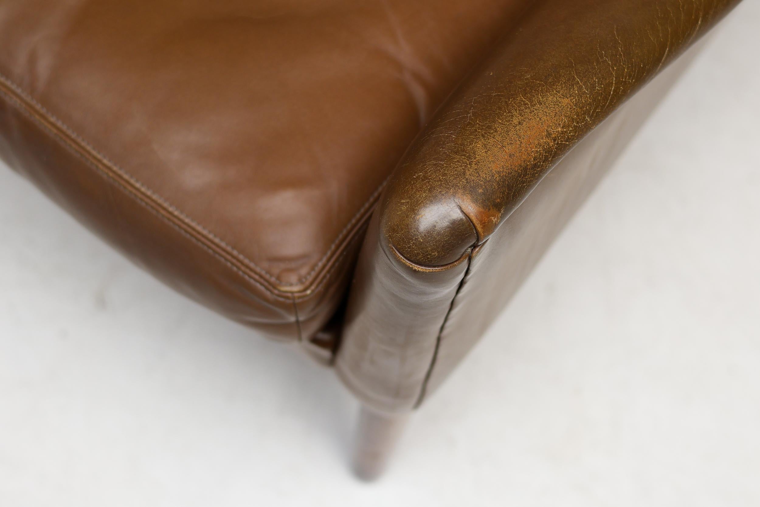 Danish Lounge Chair in Natural Leather 1