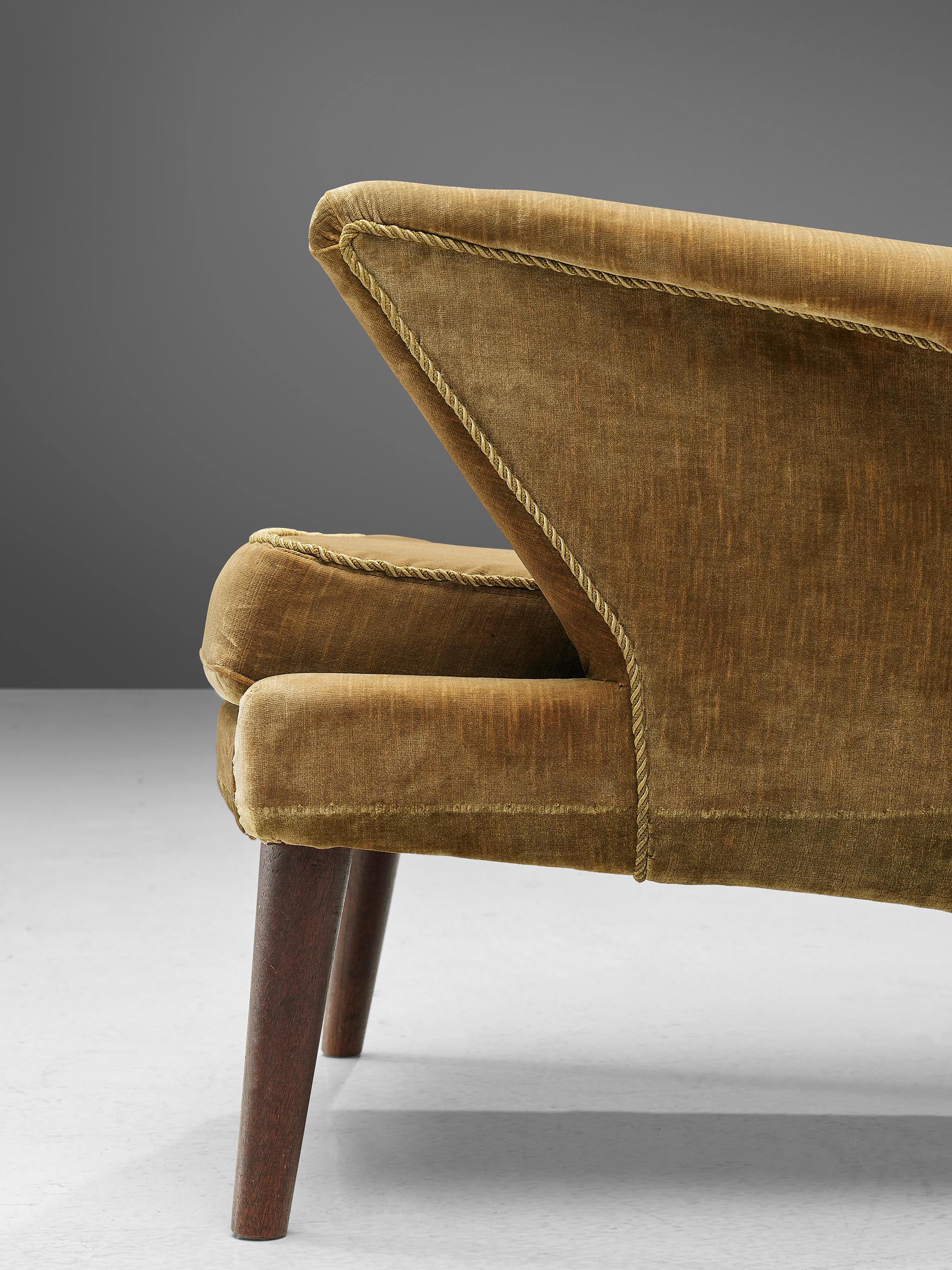 Fabric Danish Lounge Chair in Original Upholstery