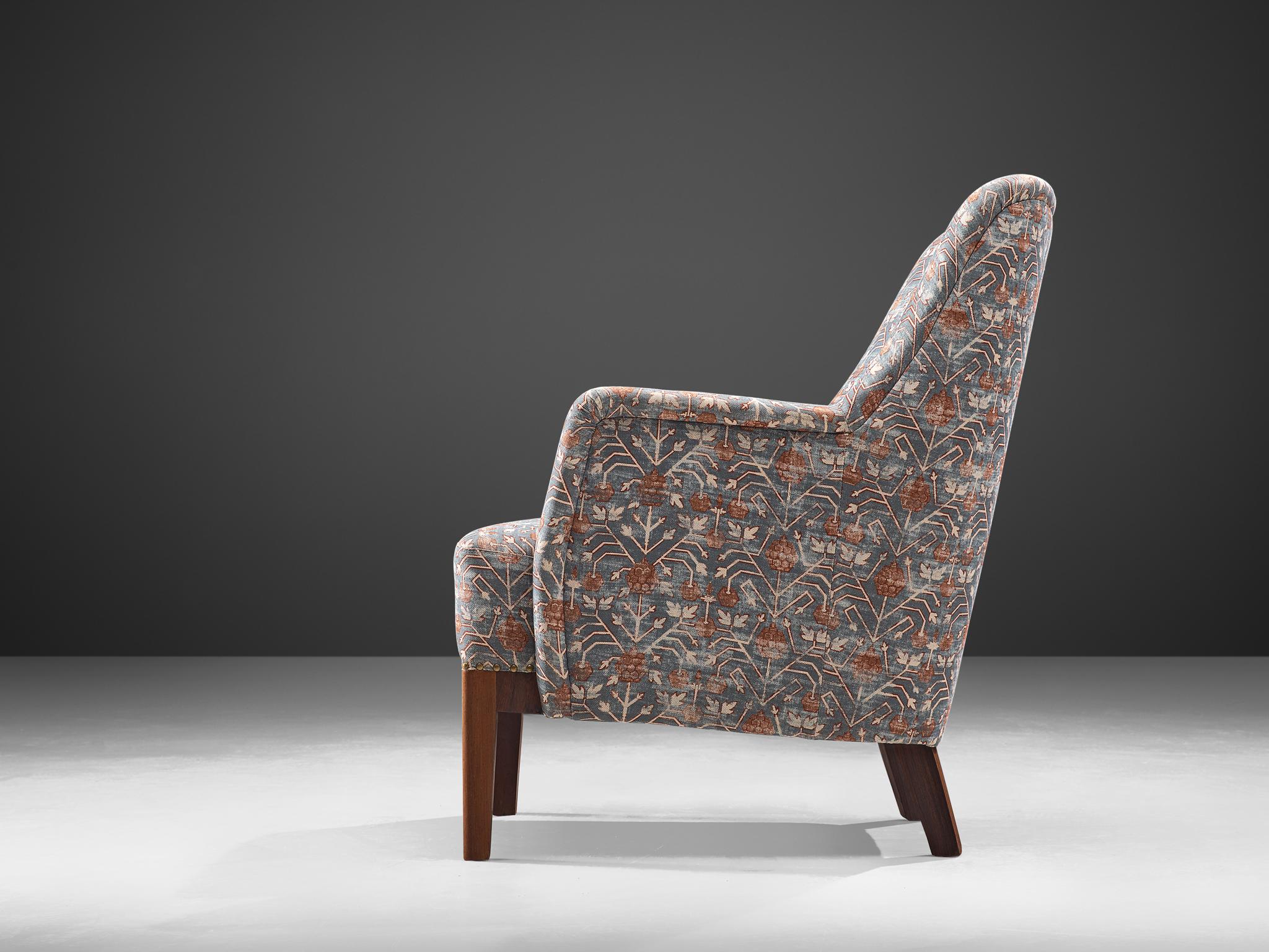 Scandinavian Modern Danish Lounge Chair with ZAK+FOX 'Fantasma' Collection 2020 Upholstery