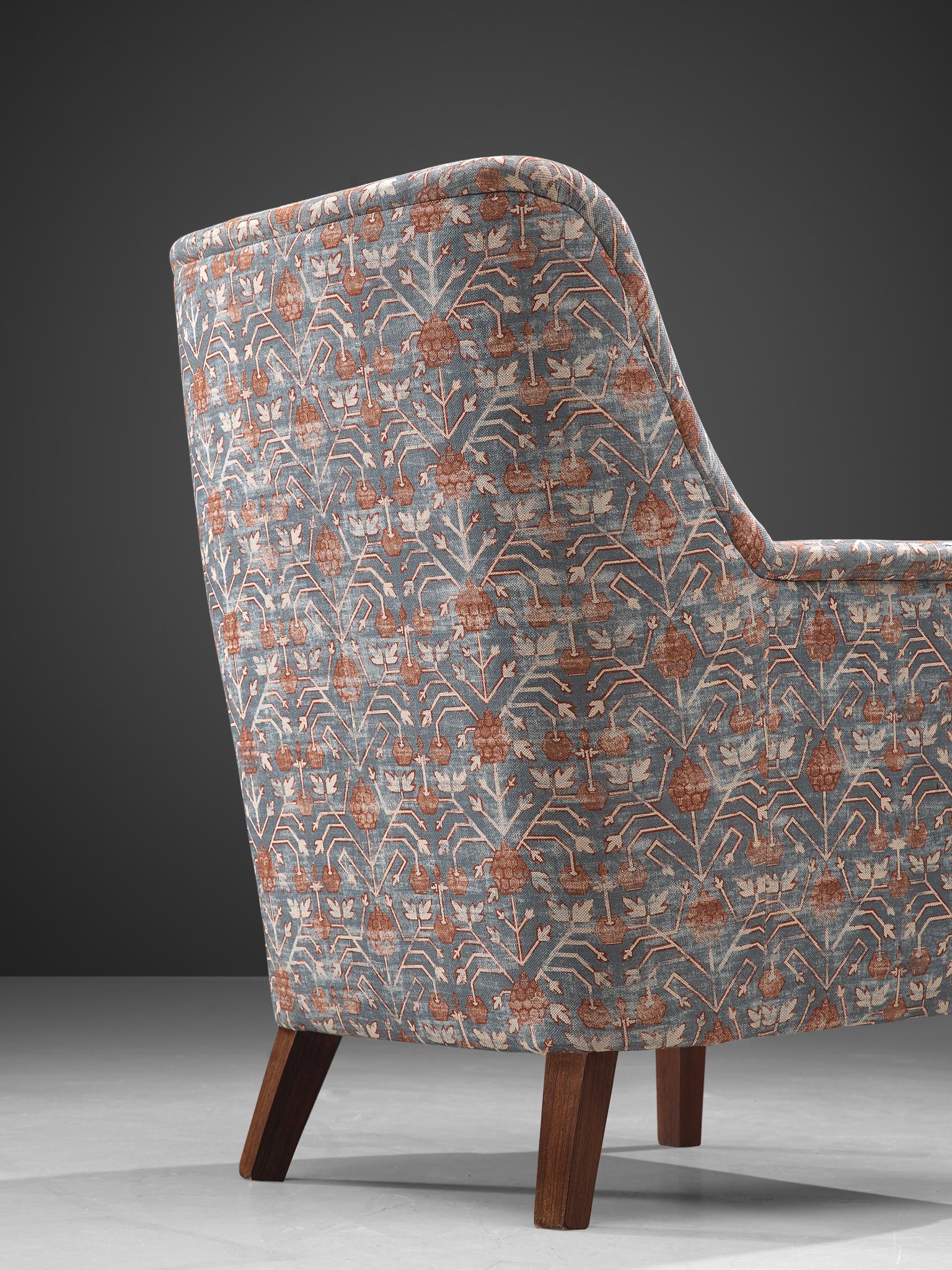 Mid-20th Century Danish Lounge Chair with ZAK+FOX 'Fantasma' Collection 2020 Upholstery