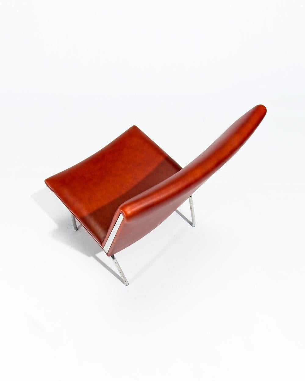 Leather Danish Lounge Chair The Airport Chair by Hans Wegner, 1950’s For Sale