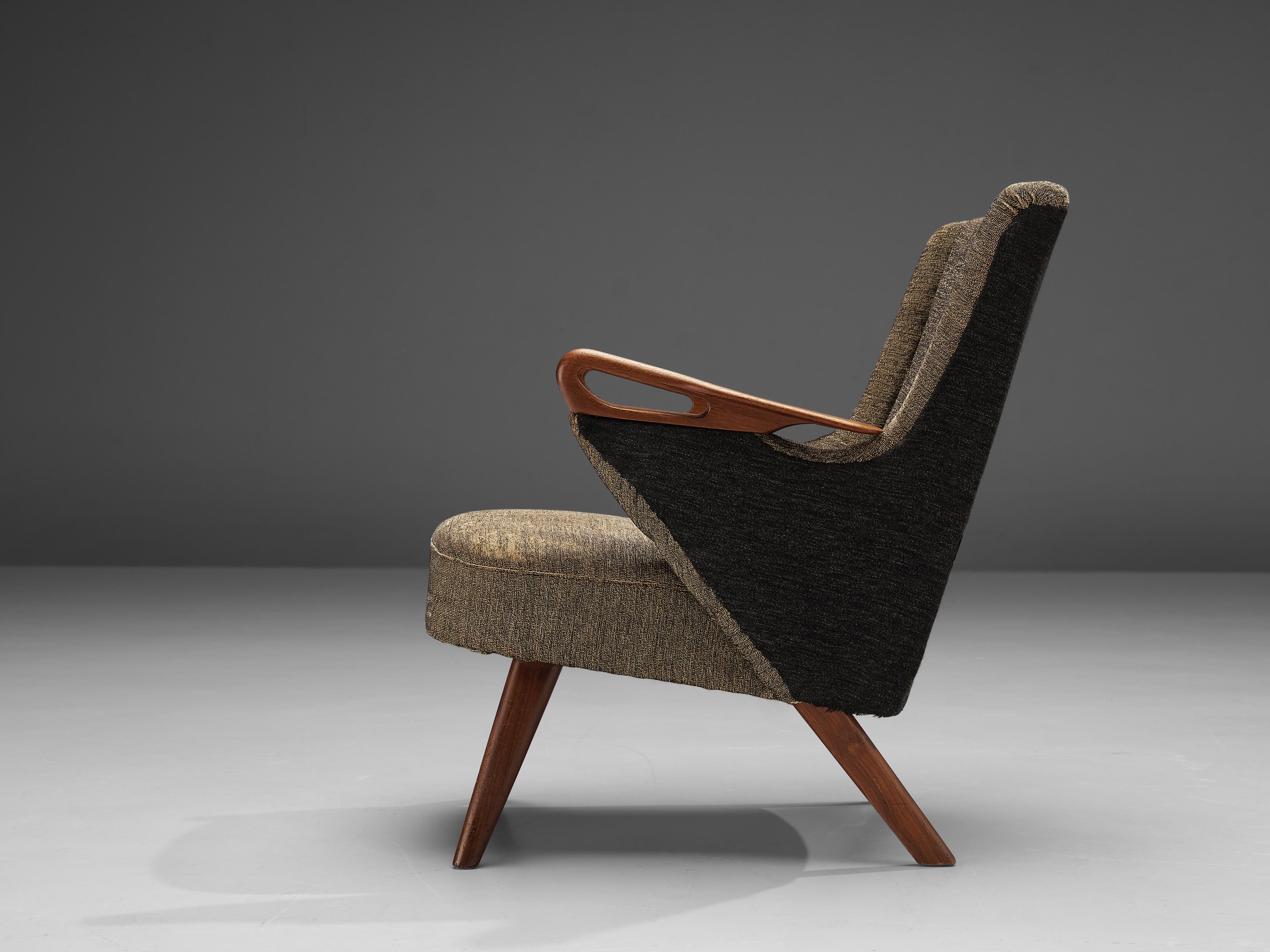Scandinavian Modern Chresten Findahl Brodersen Lounge Chair with Sculpted Armrests in Teak For Sale