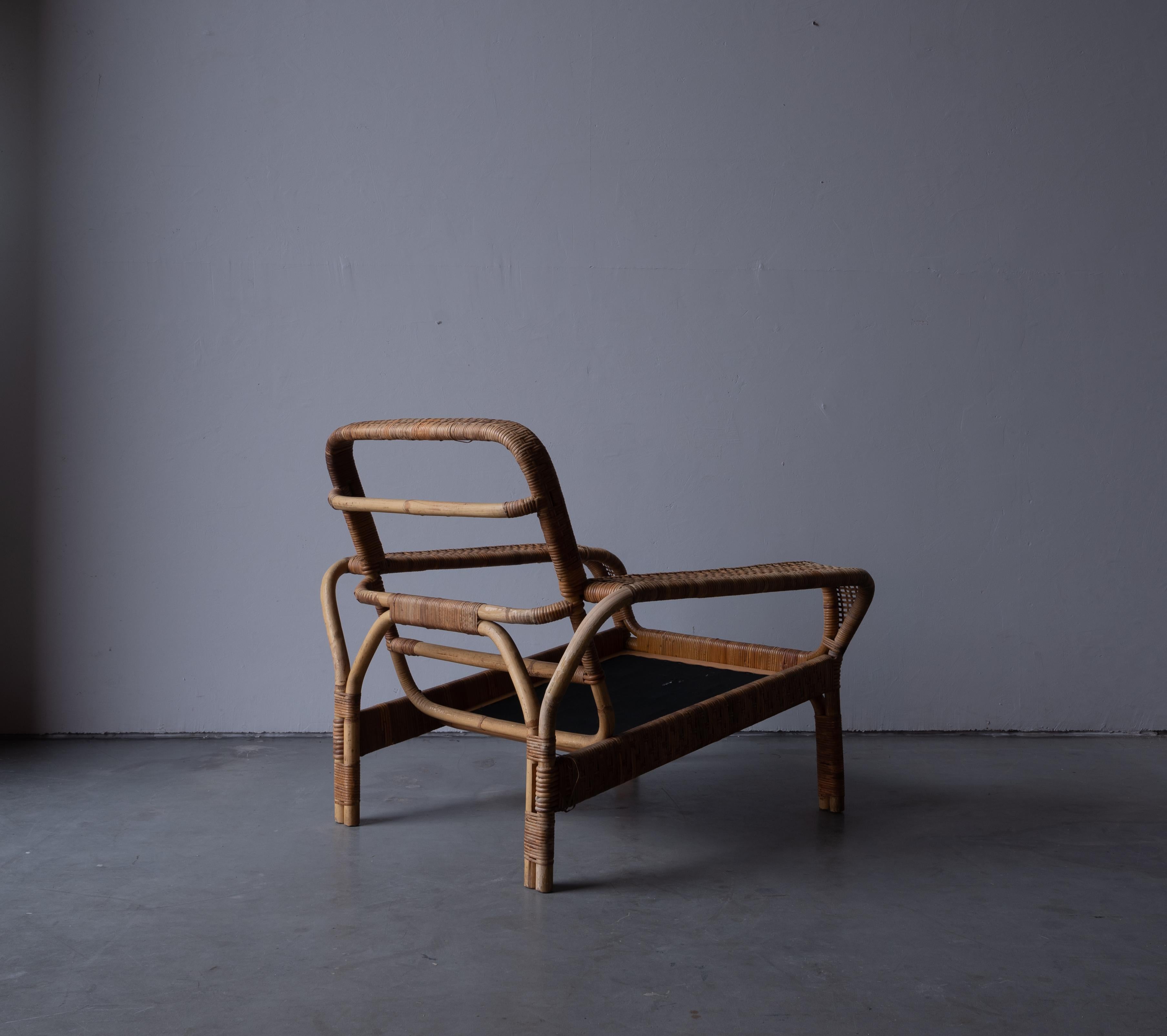 Danish, Lounge Chairs, Bamboo, Cane, Denmark, 1940s 3