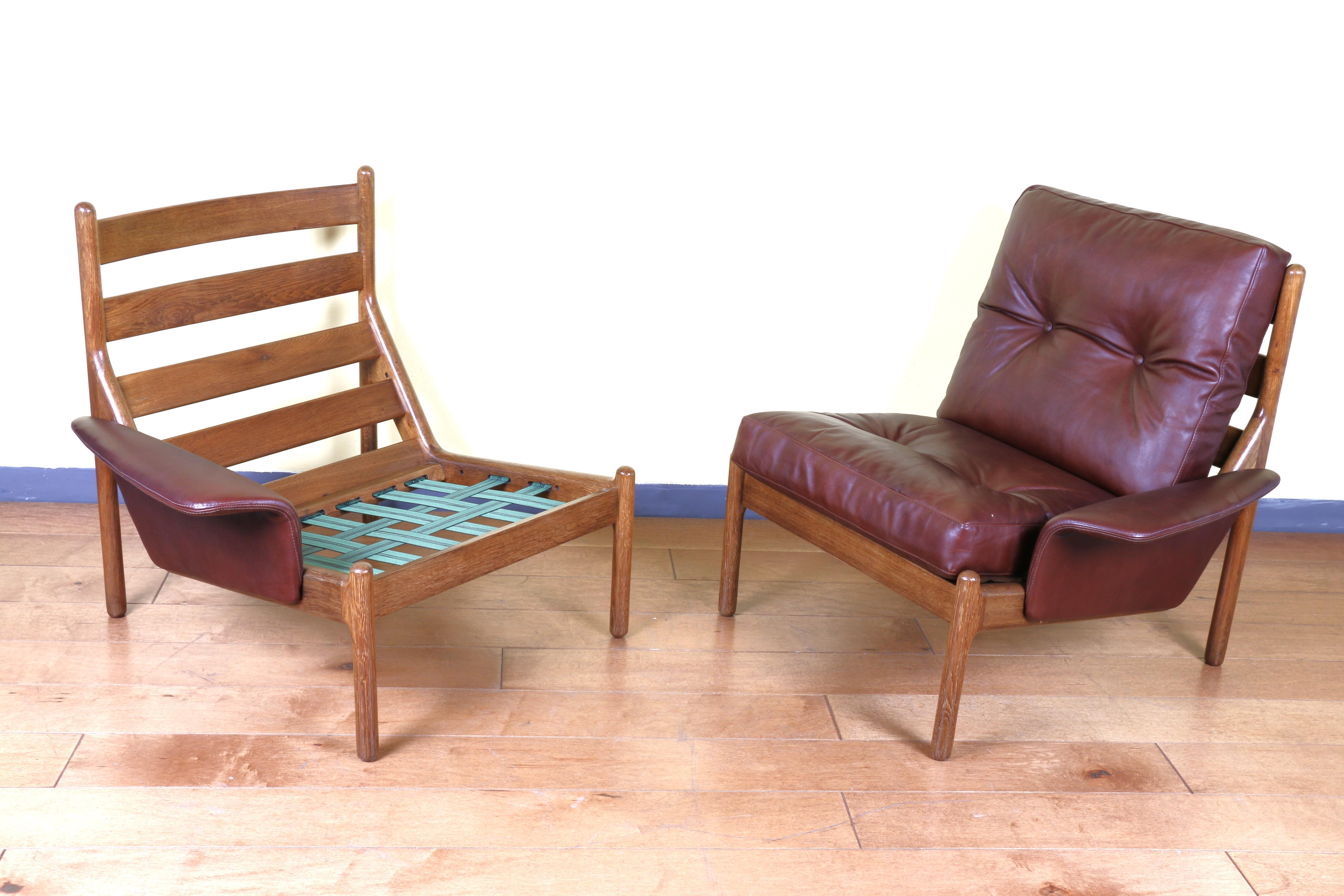 Mid-Century Modern Danish Lounge Chairs by Neils Bach For Sale