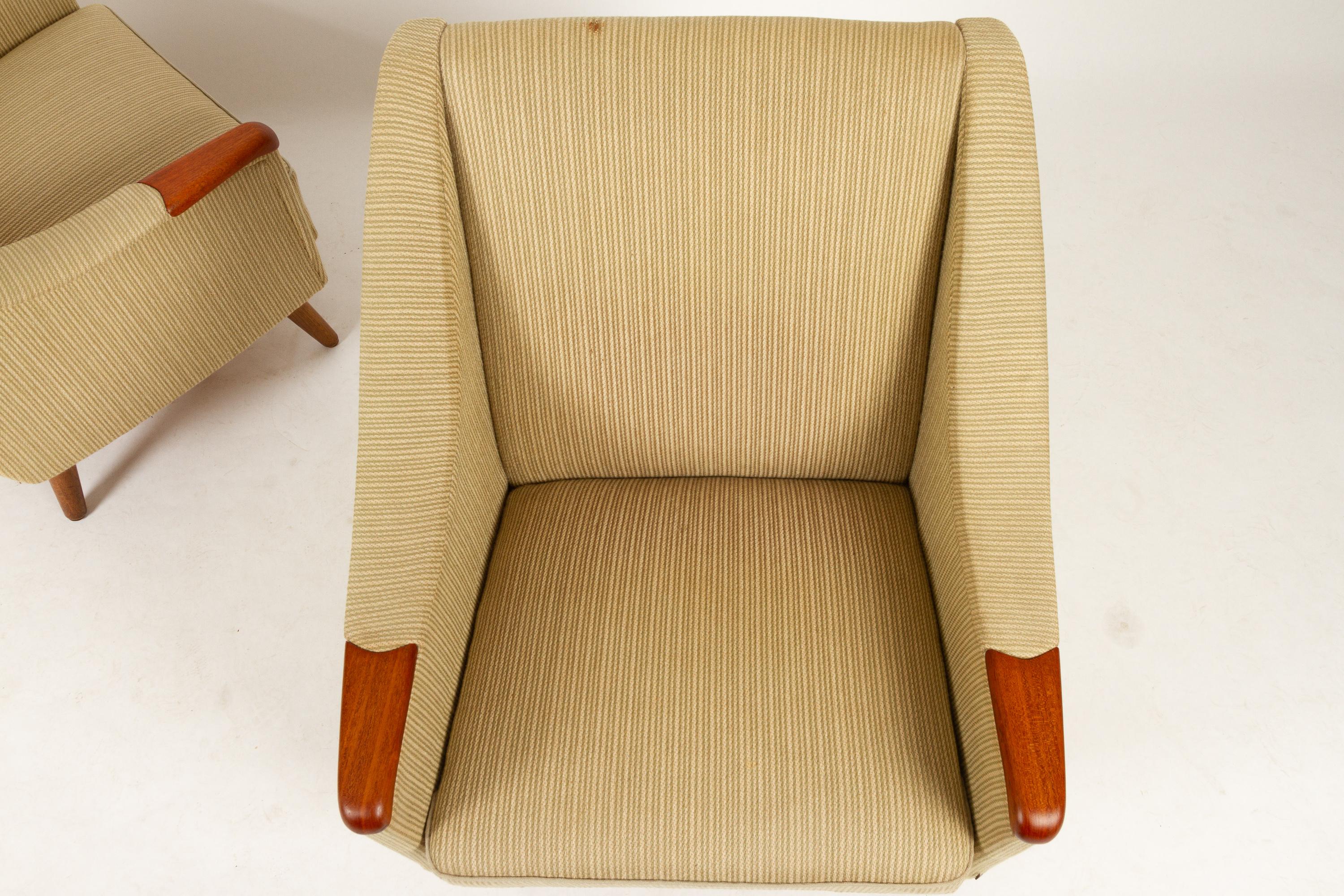 Danish Lounge Chairs with Teak Nails 1960s, Set of 2 7