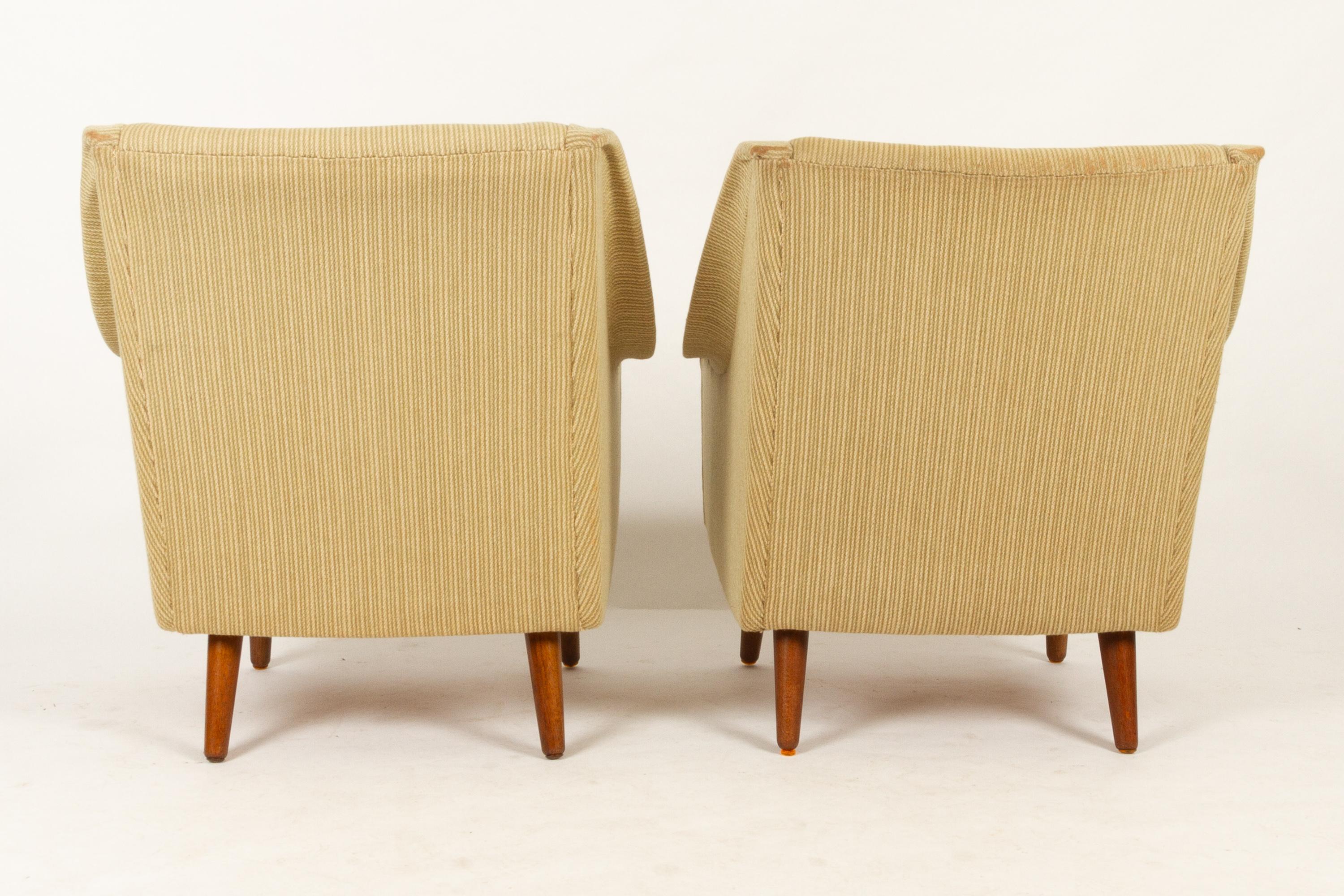 Mid-20th Century Danish Lounge Chairs with Teak Nails 1960s, Set of 2