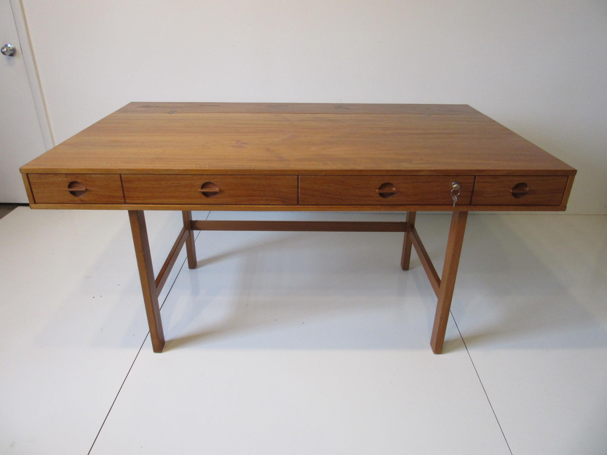 Danish Lovig Flip Top Teak Desk for Dansk 6