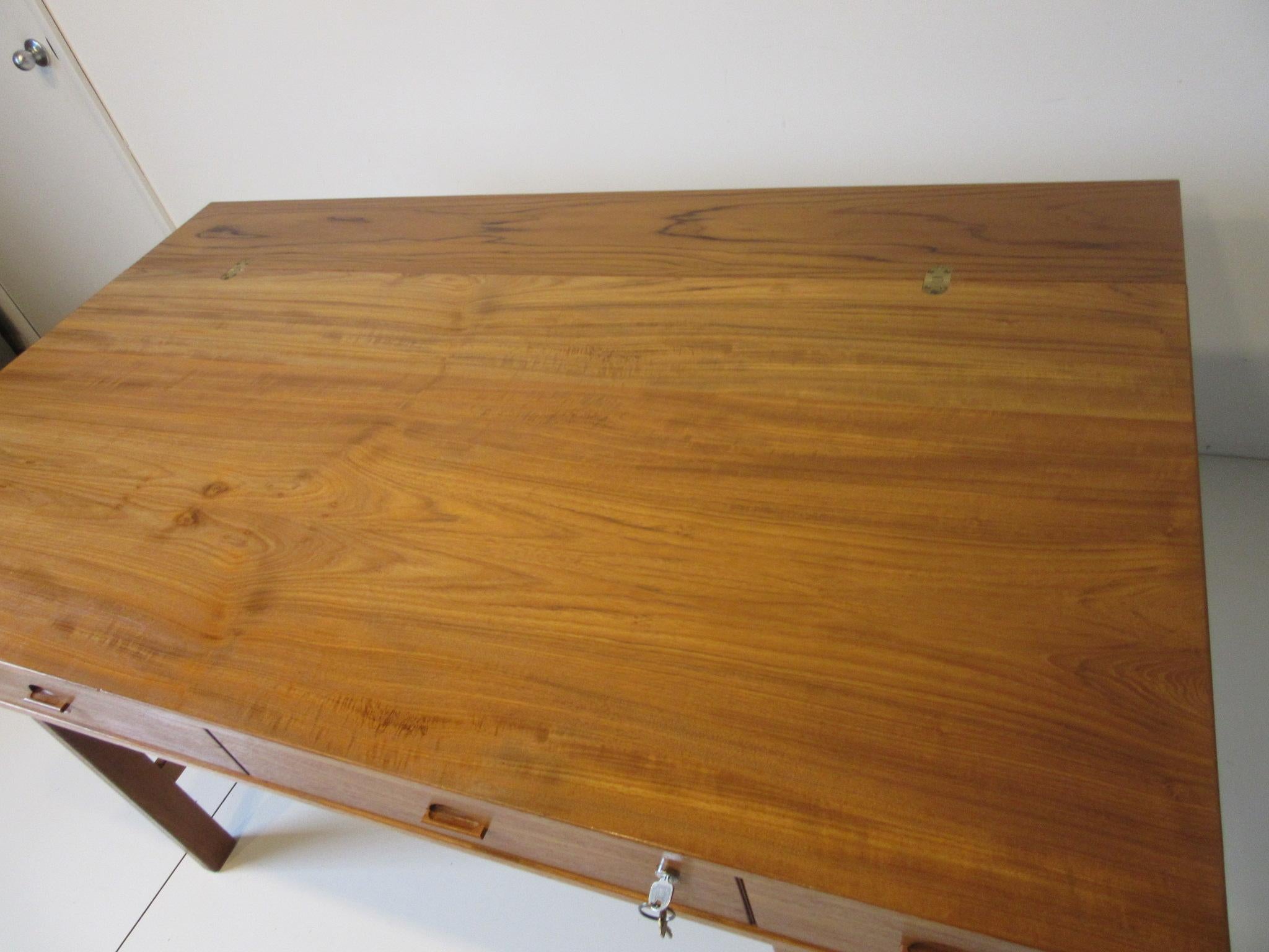 Danish Lovig Flip Top Teak Desk for Dansk  7