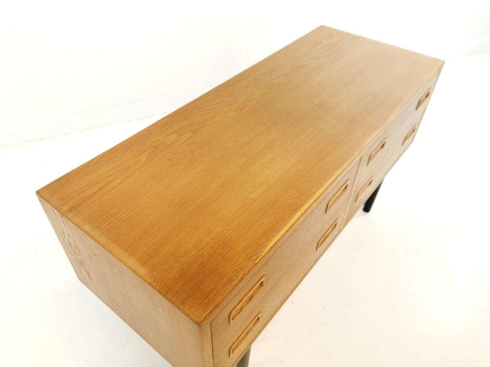 Mid-Century Modern Danish Low Boy Chest of Drawers by Hundevad 1960s-1970s Midcentury Vintage