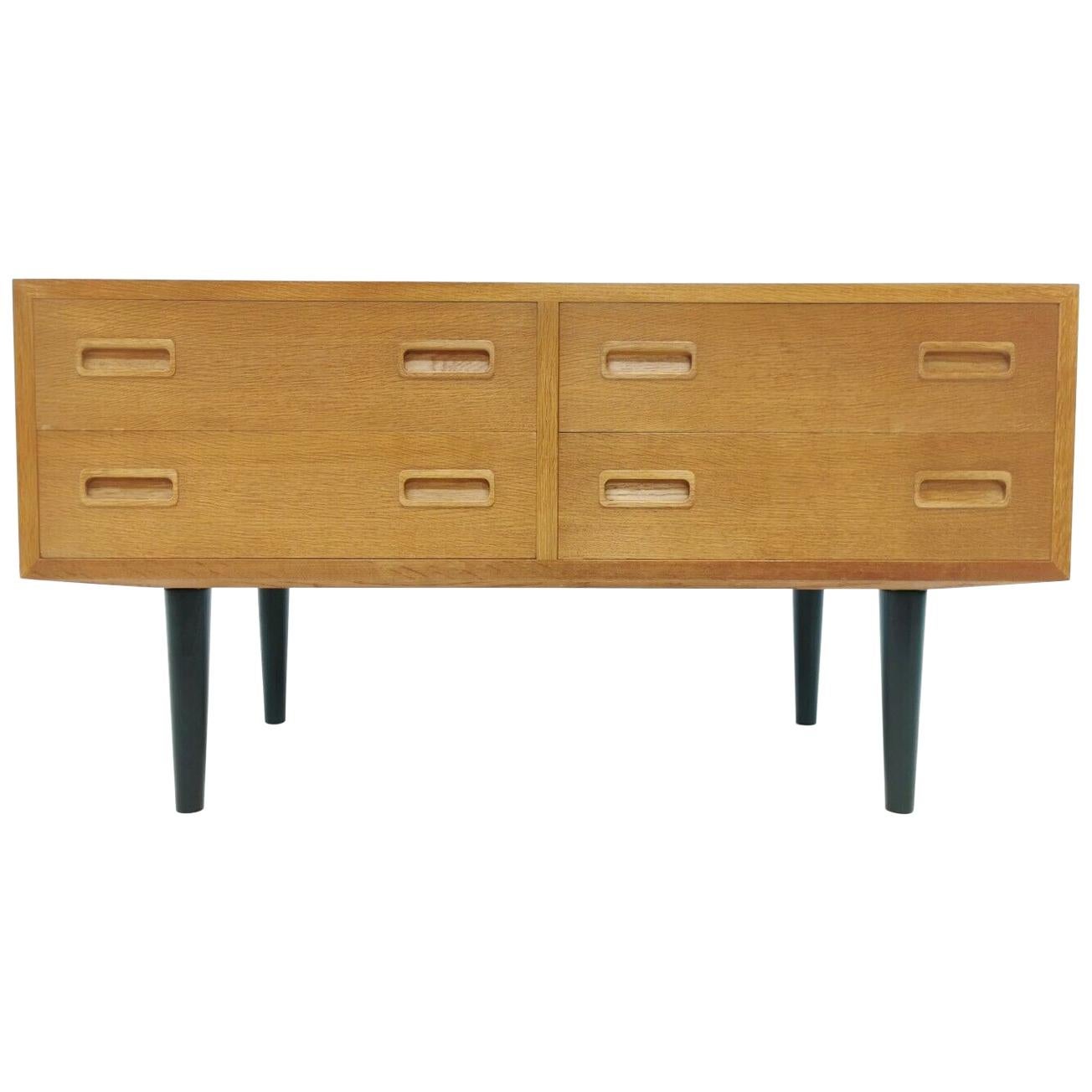 Danish Low Boy Chest of Drawers by Hundevad 1960s-1970s Midcentury Vintage