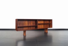 Danish Low Profile Rosewood Bookcase by Bernhard Pederson