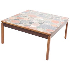 Danish Low Table in Rosewood with Stone Top