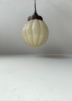 Danish Lyfa Art Deco Pendant Lamp - w. Globe Pumpkin Opaline Glass Shade
