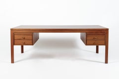 Danish Mahogany Executive Desk by Møbler, Mid Century Modern, 2 Matching Avail