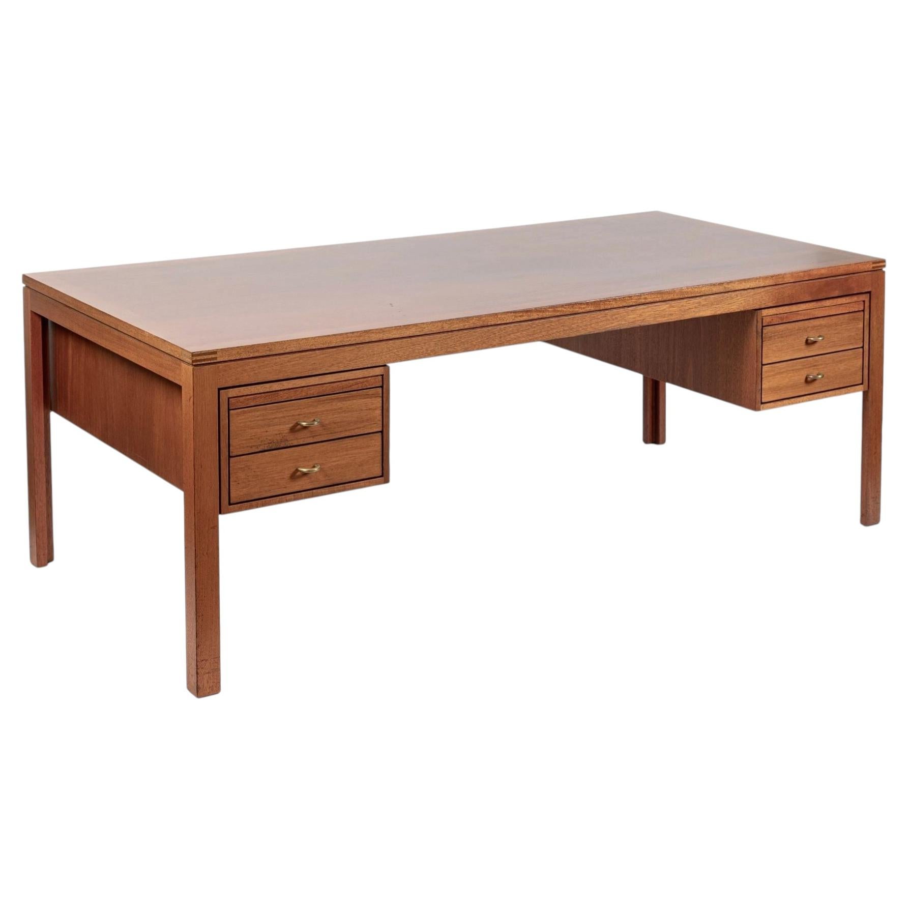 Danish Mahogany Executive Desk by Møbler, Mid Century Modern, 2 Matching Avail