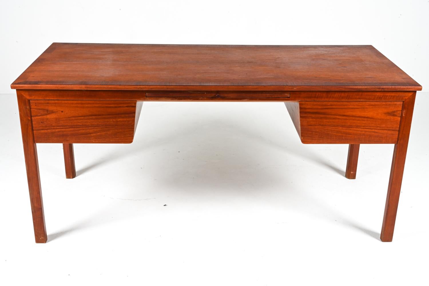 Danish Mahogany Executive Writing Desk by Ole Wanscher, c. 1950's For Sale 10