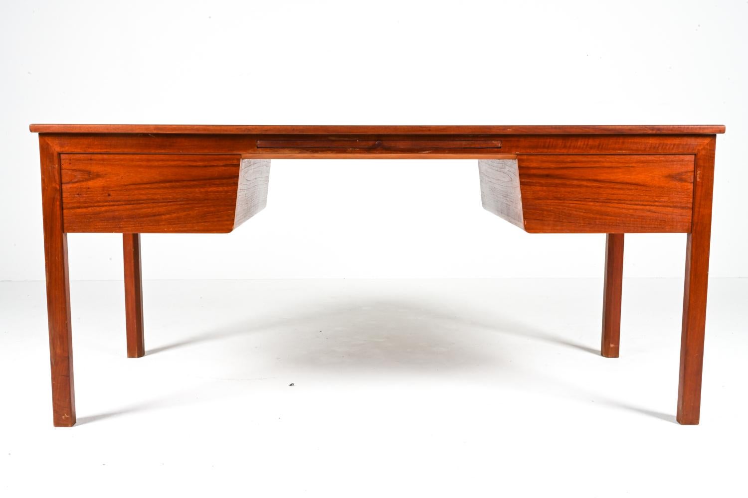 Danish Mahogany Executive Writing Desk by Ole Wanscher, c. 1950's For Sale 11