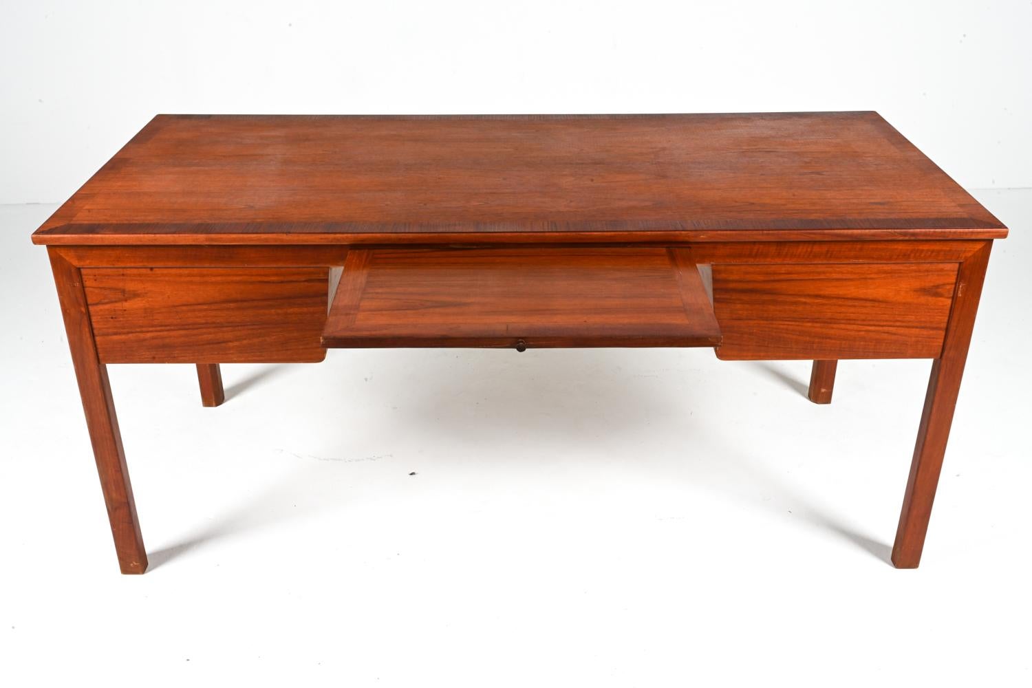 Danish Mahogany Executive Writing Desk by Ole Wanscher, c. 1950's For Sale 12