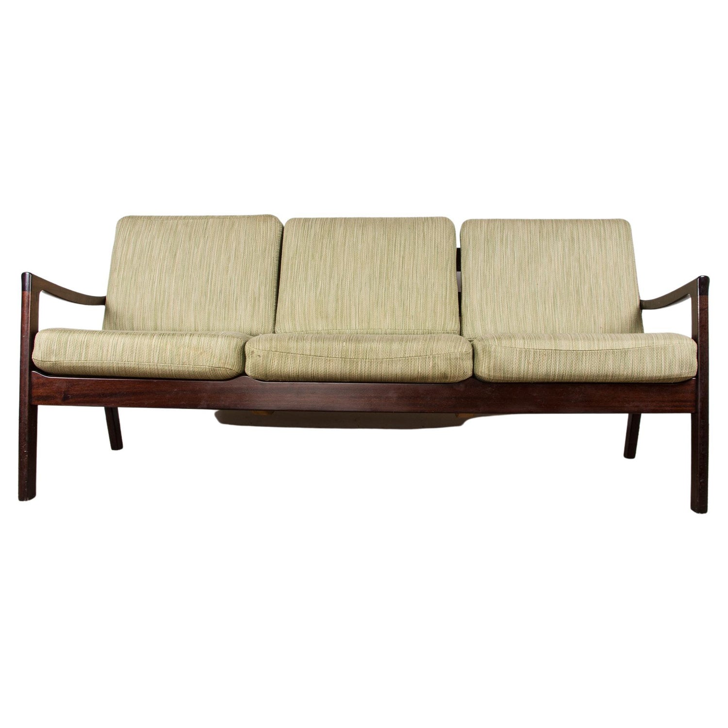 Vintage Danish Mid Century Mahogany Sofa by Ole Wanscher for Poul Jeppesen  For Sale at 1stDibs