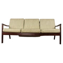 Danish Mahogany & Pattern Fabric 3-Seat Sofa by Ole Wanscher for Poul Jepessen, 