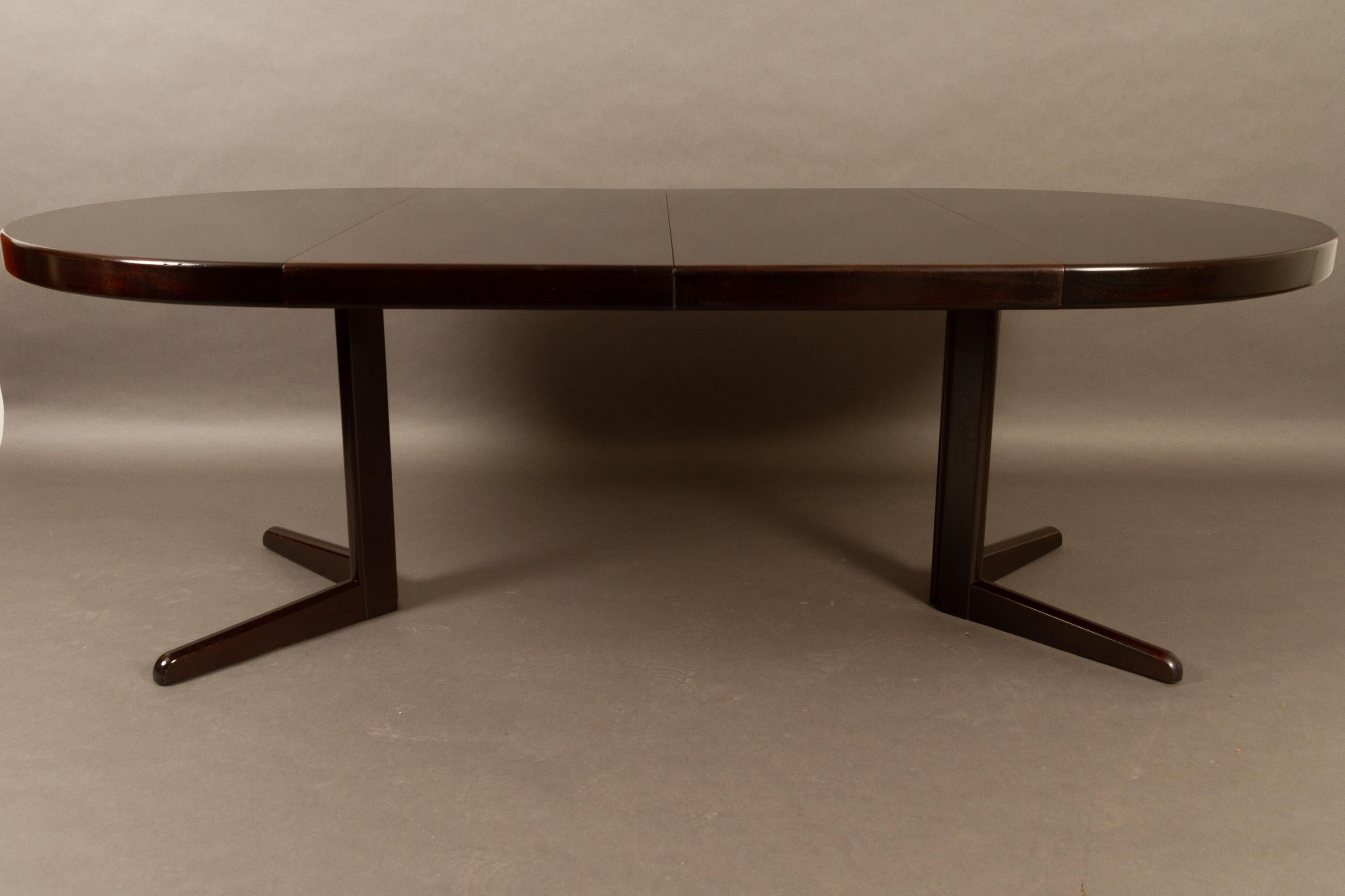 Late 20th Century Danish Mahogany Round Extendable Dining Table by H. W. Klein for Bramin, 1970s