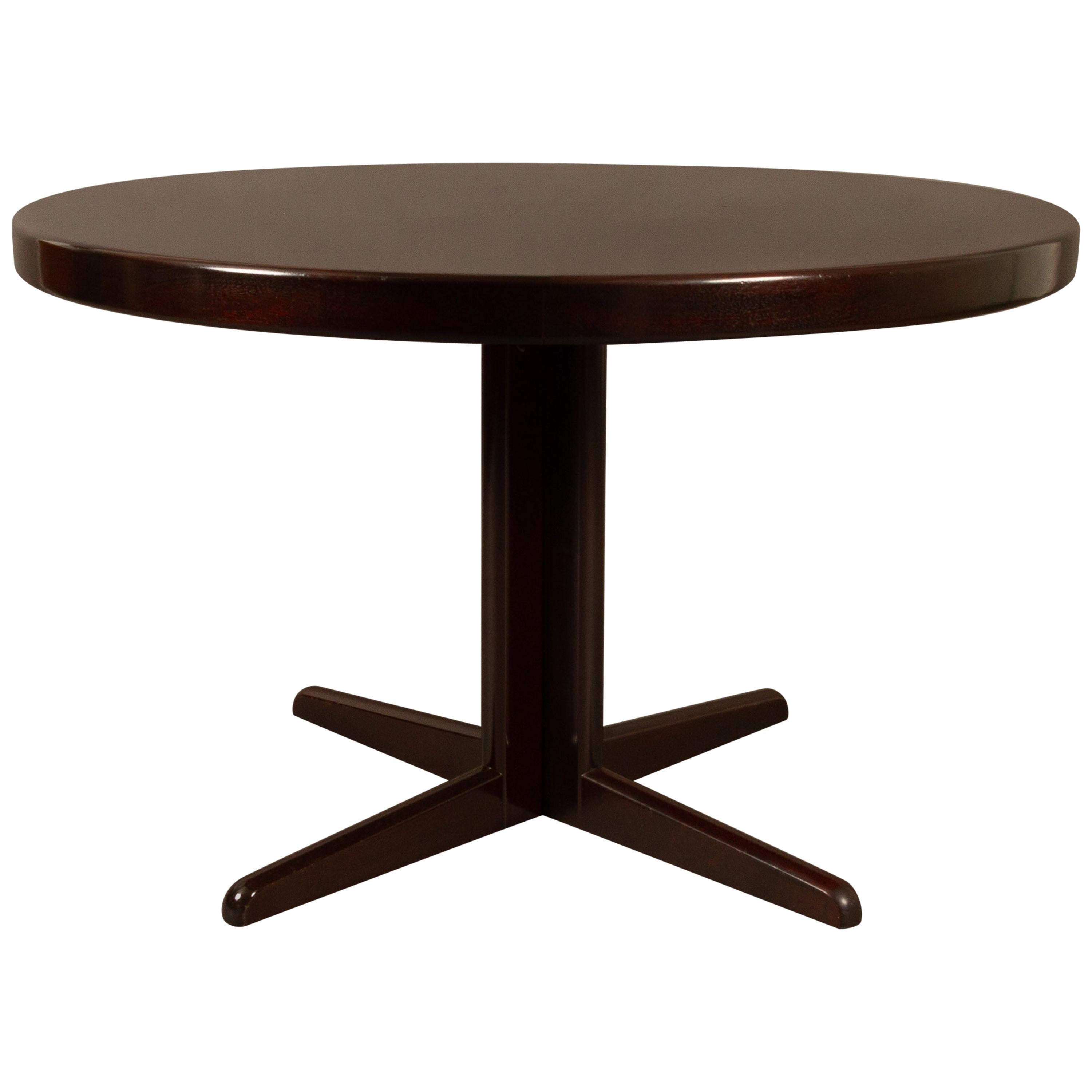 Danish Mahogany Round Extendable Dining Table by H. W. Klein for Bramin, 1970s