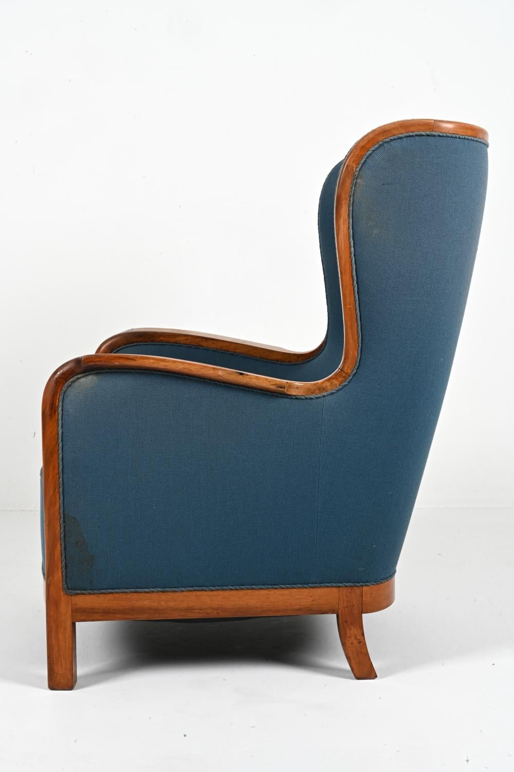 Danish Mahogany Wingback Easy Chair by Frits Henningsen, c. 1940's For Sale 2