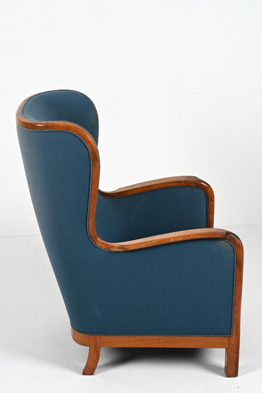 Danish Mahogany Wingback Easy Chair by Frits Henningsen, c. 1940's For Sale 9