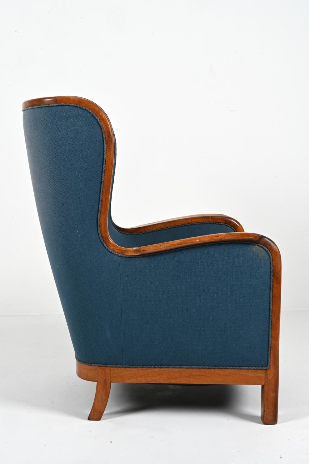 Danish Mahogany Wingback Easy Chair by Frits Henningsen, c. 1940's For Sale 10