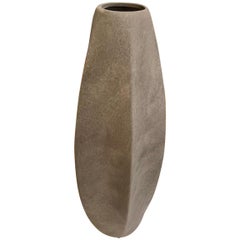 Danish Matte Grey Ceramic Tall Vase, Denmark, Contemporary
