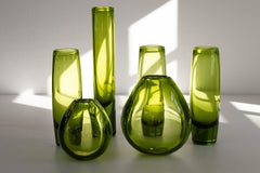 Vasi alti e a goccia danesi di Per Lütken per Holmegaard 1960. Set di 6