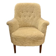 Danish MCM Armchair with Shearling