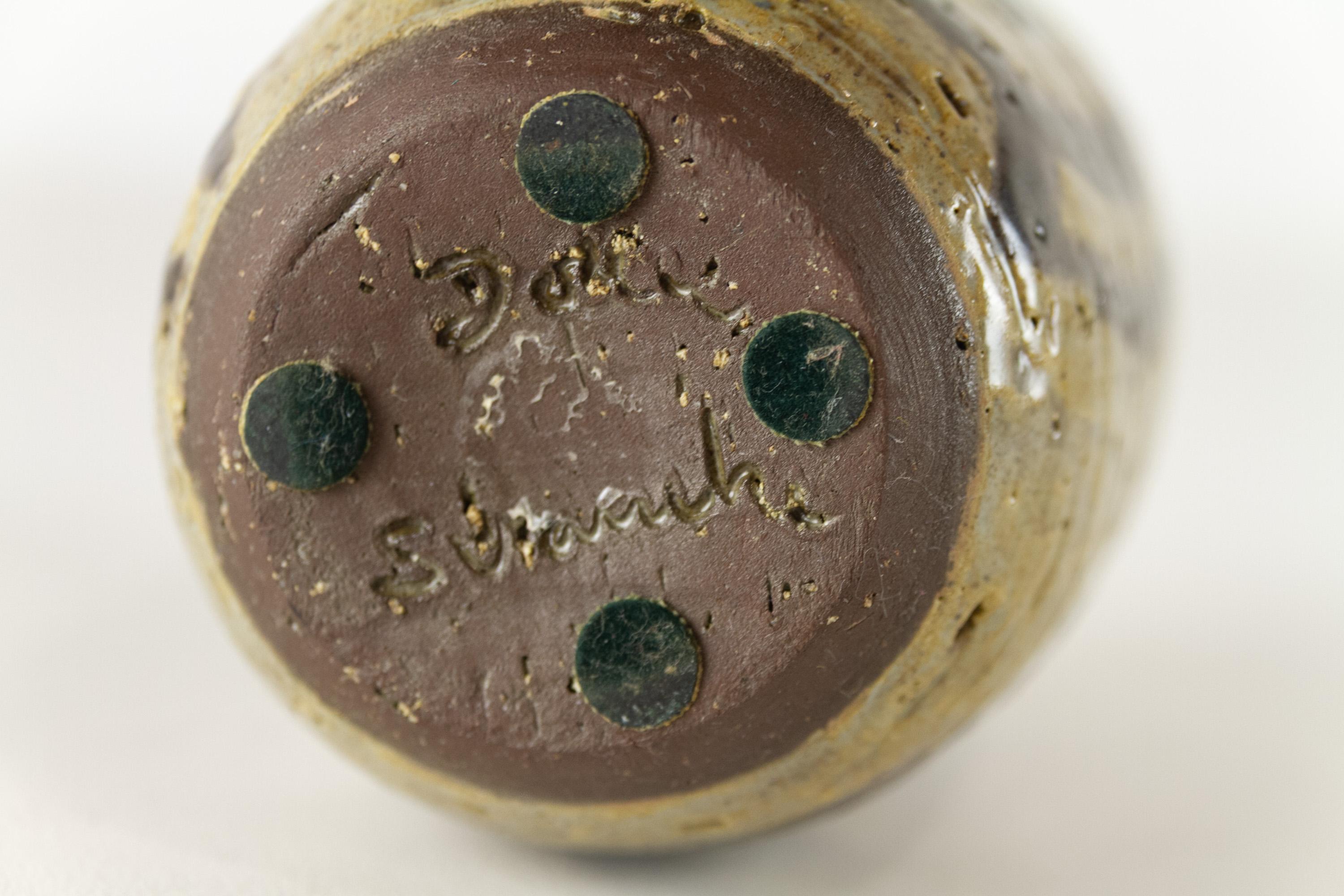 Vase danois en céramique MCM par Mette Doller, Svaneke. 1960s. Bon état - En vente à Asaa, DK