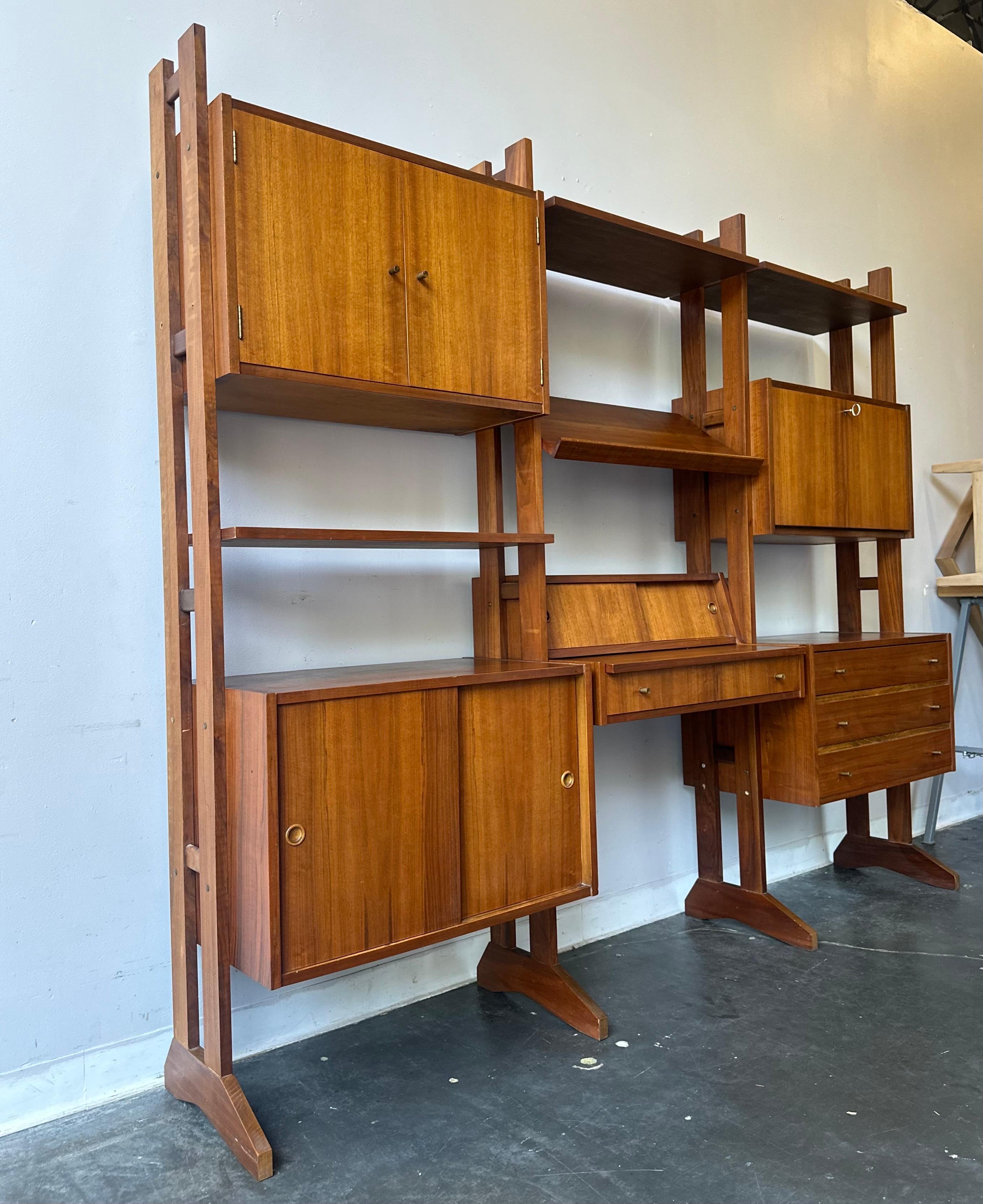 Mid-Century Modern Danish MCM free standing wall unit For Sale