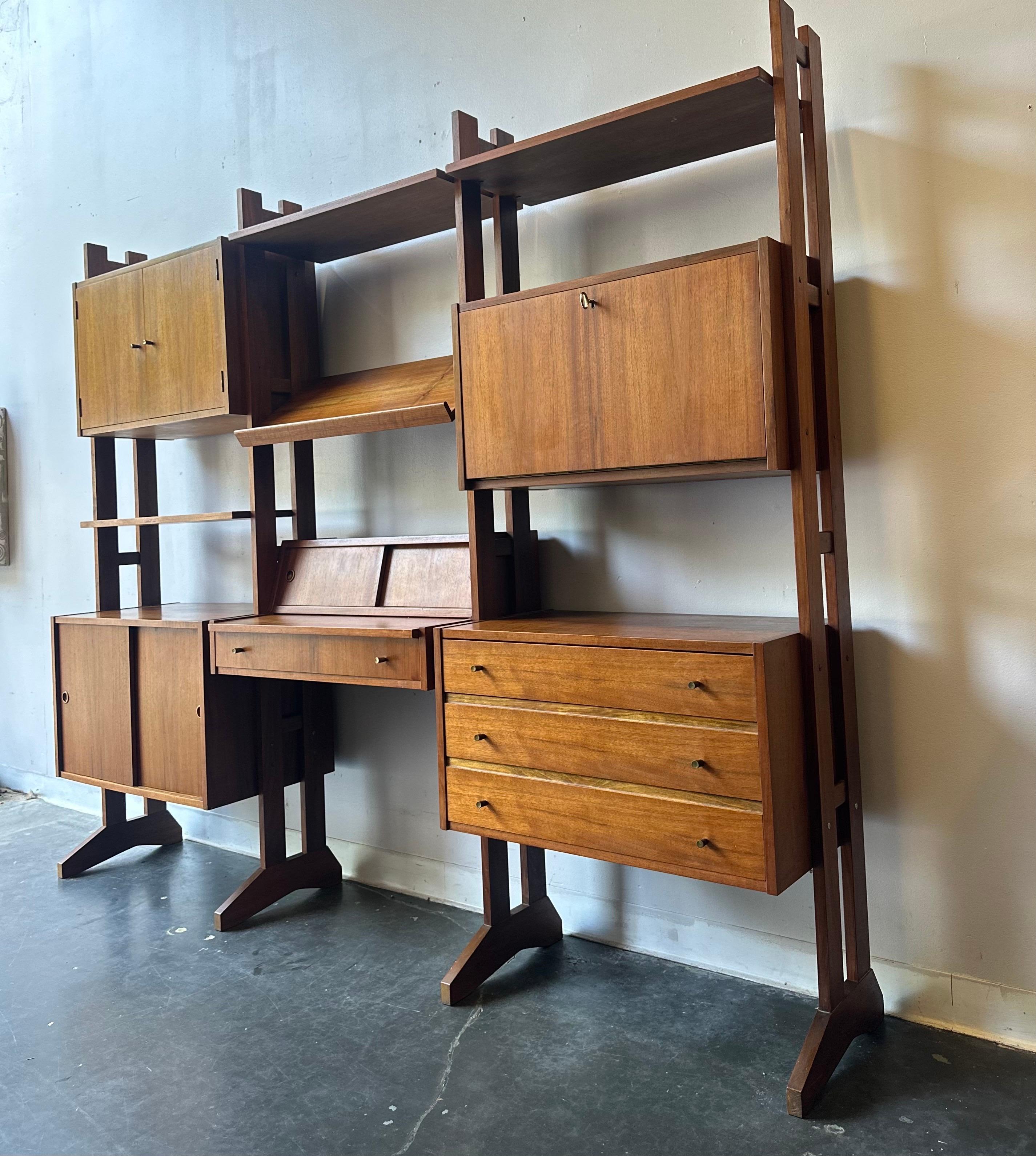 Macedonian Danish MCM free standing wall unit For Sale