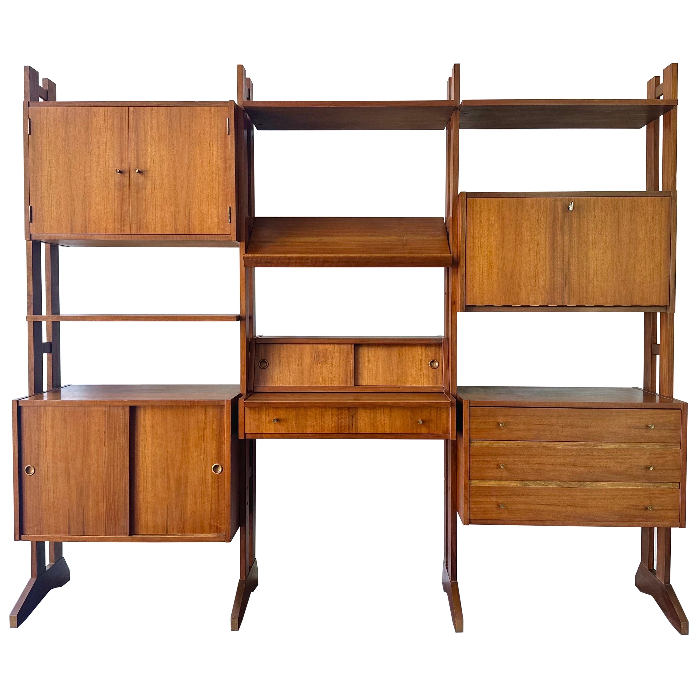 Danish MCM free standing wall unit For Sale