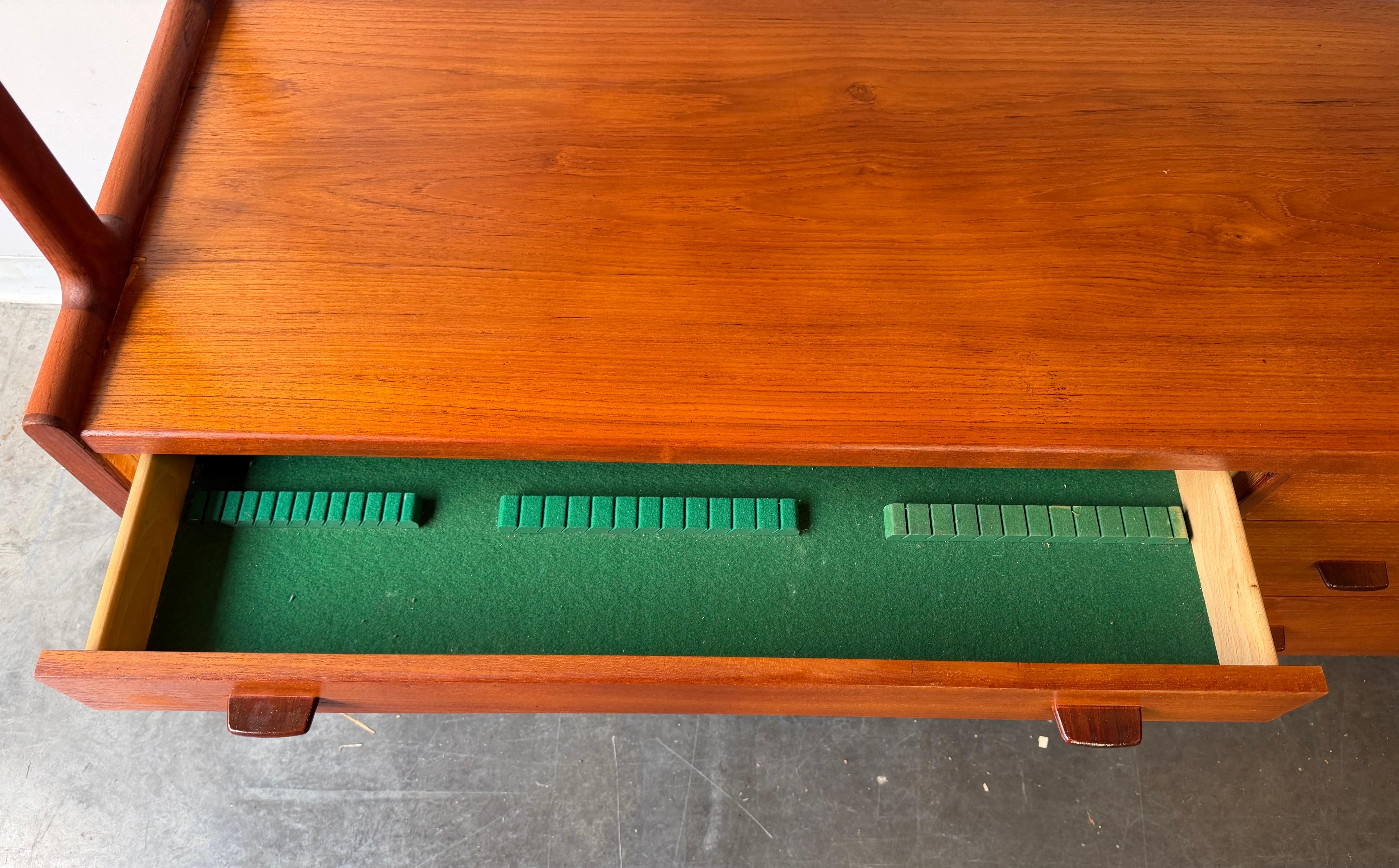 Woodwork Danish MCM Hans Wegner for ry Mobler teak floating hutch credenza For Sale