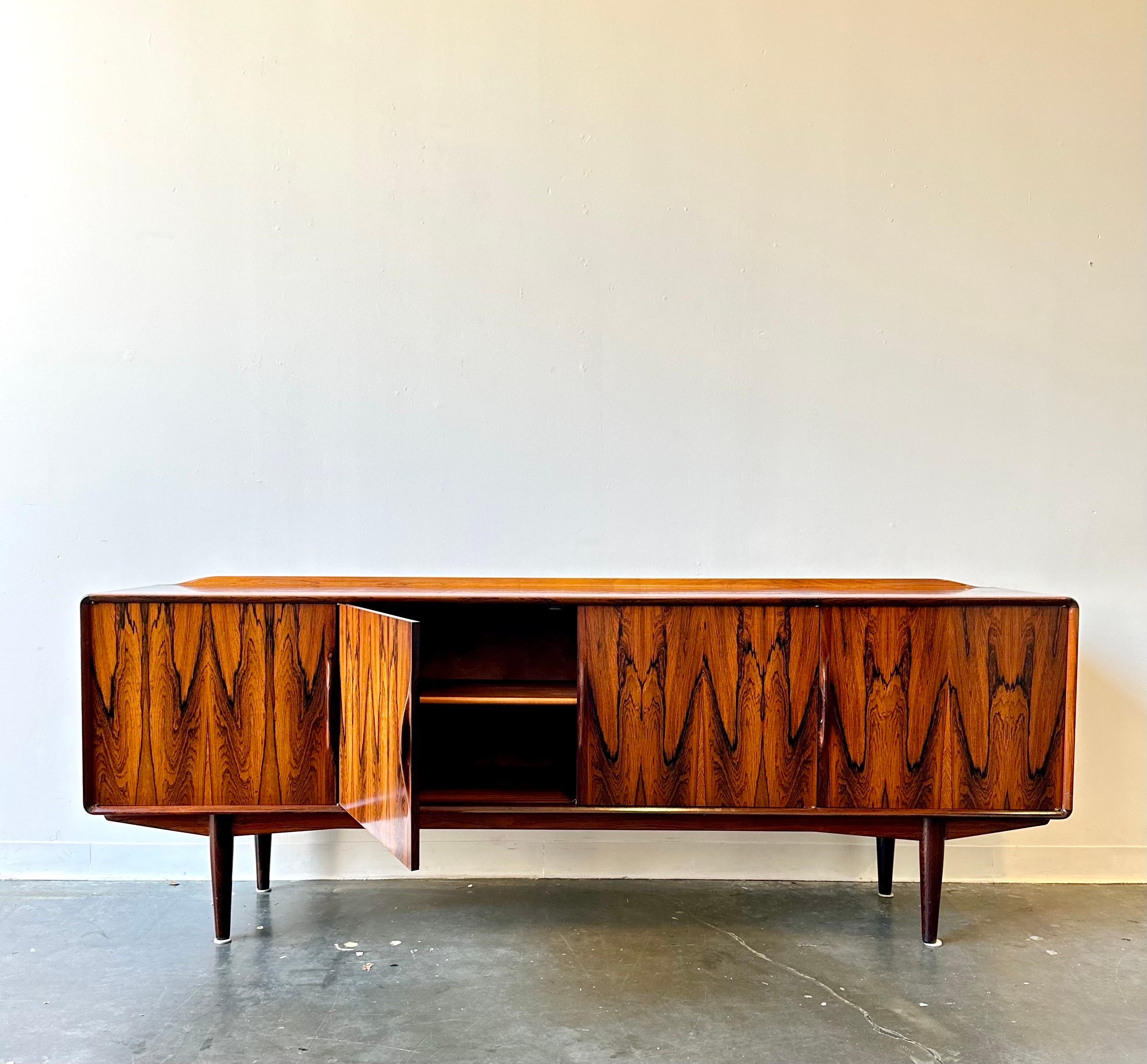 Mid-20th Century Danish mcm rosewood credenza sideboard by Alf Aarseth