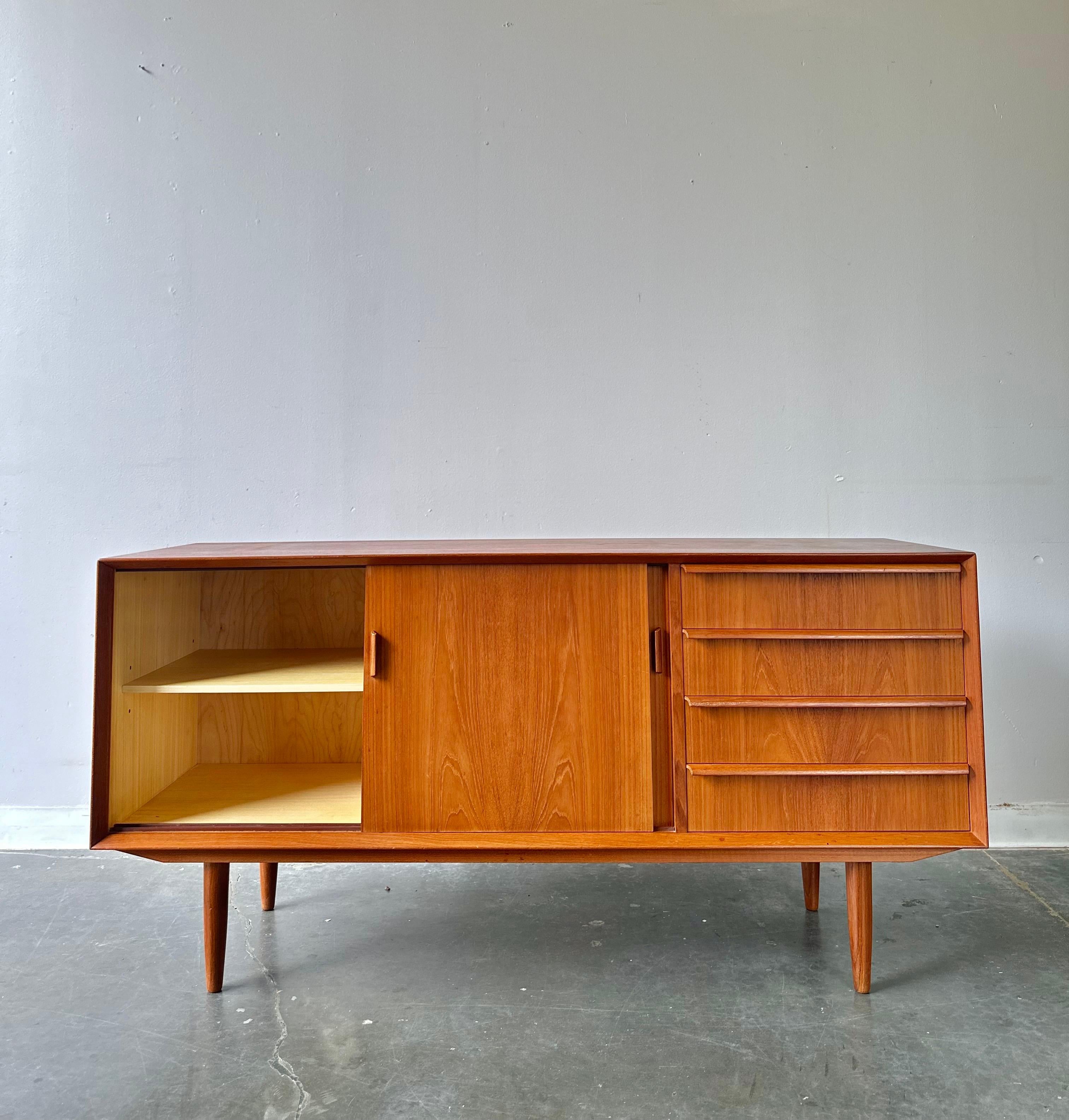 Woodwork Danish MCM teak credenza sideboard by Falster Denmark circa 1970