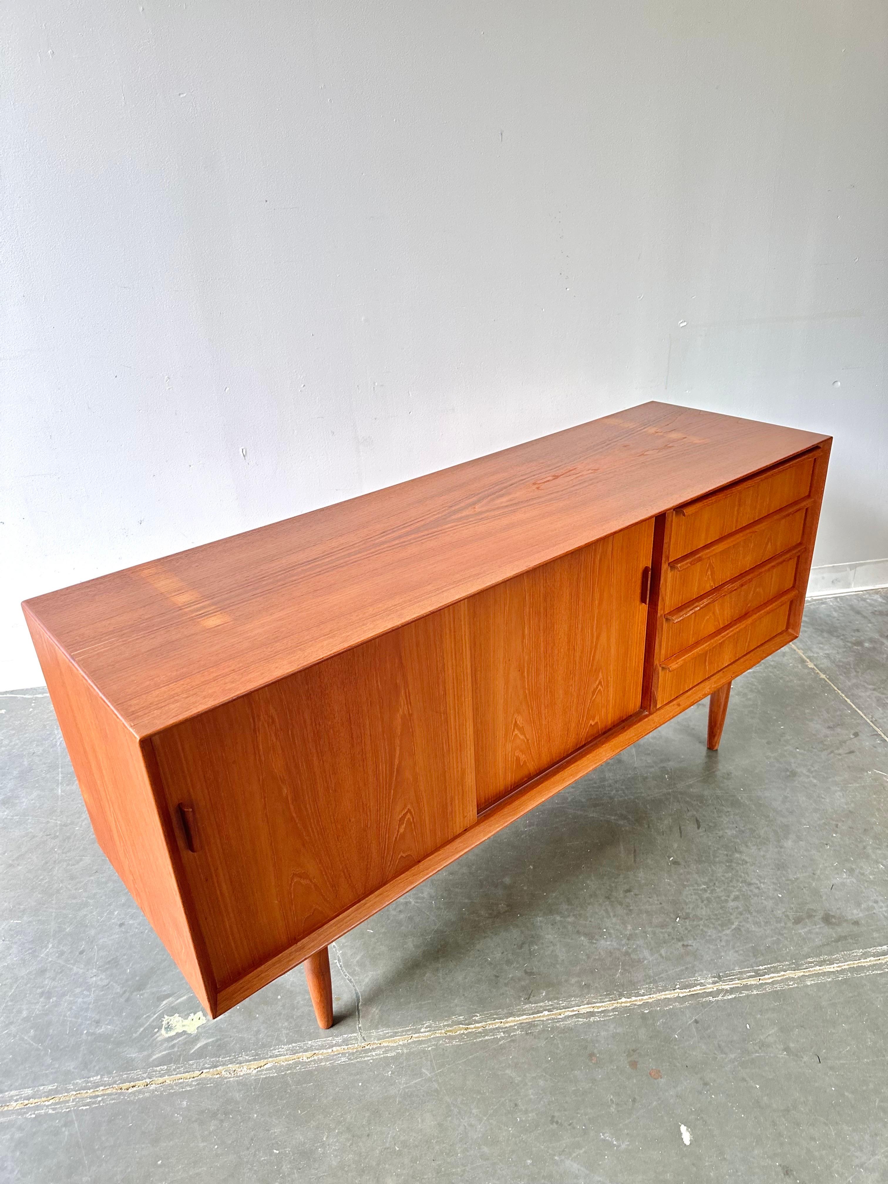 Late 20th Century Danish MCM teak credenza sideboard by Falster Denmark circa 1970